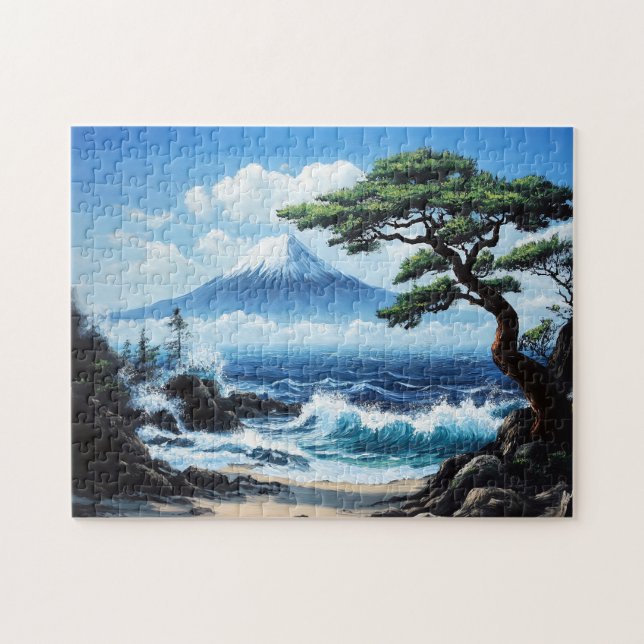Mount Fuji Japan Ocean View Gemälde (Horizontal)