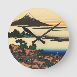 Mount Fuji Japan Sunset Runde Wanduhr