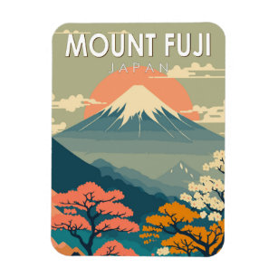 Mount Fuji Japan Travel Art Vintage Magnet