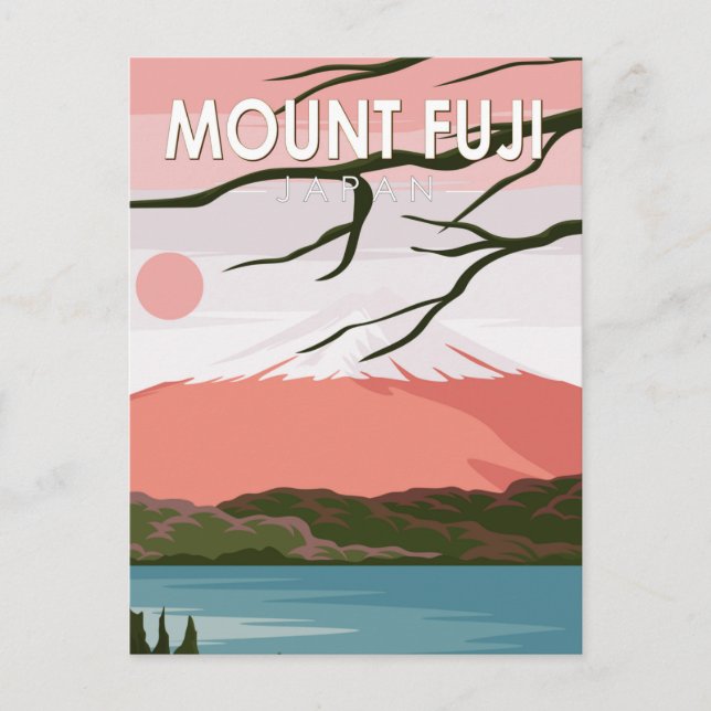 Mount Fuji Japan Vintag Postkarte (Vorderseite)