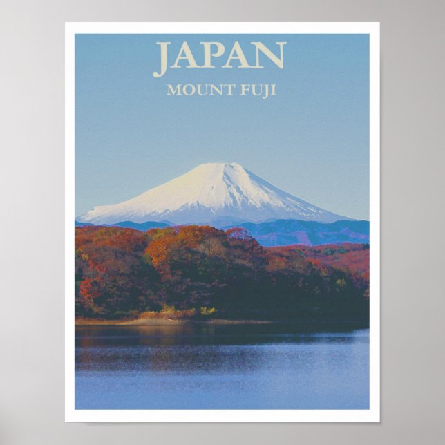 Mount Fuji Japan Vintage Retro Travel Poster (Vorne)