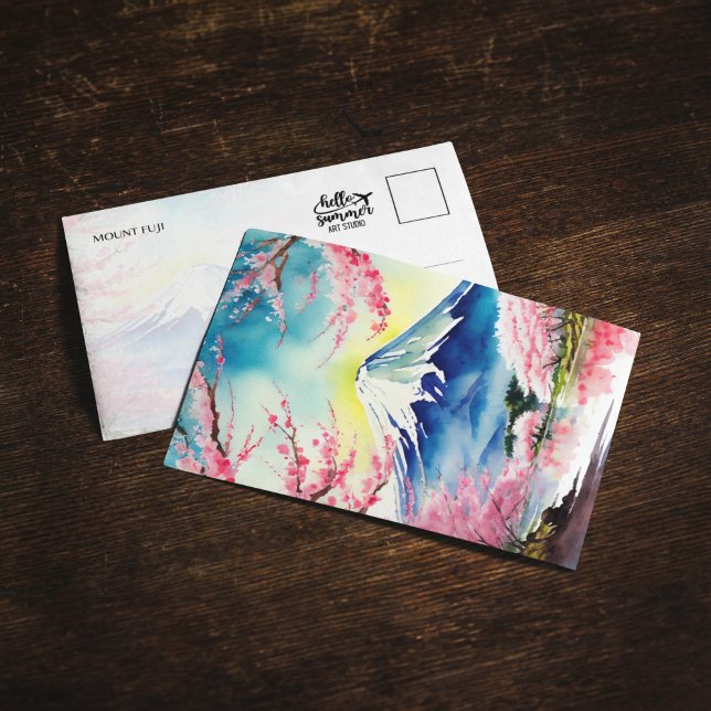 Mount Fuji Japan Wasserfarbenpostkarte Einladung (Von Creator hochgeladen)