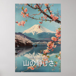 Mount Fuji Kirschblüten-Kunstposter Yama no Poster