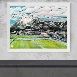 Mount Fuji Malerei von Alfred Fox Leinwanddruck