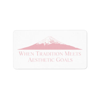 Mount Fuji Minimalist Stickers – Pastellrosa Adressaufkleber