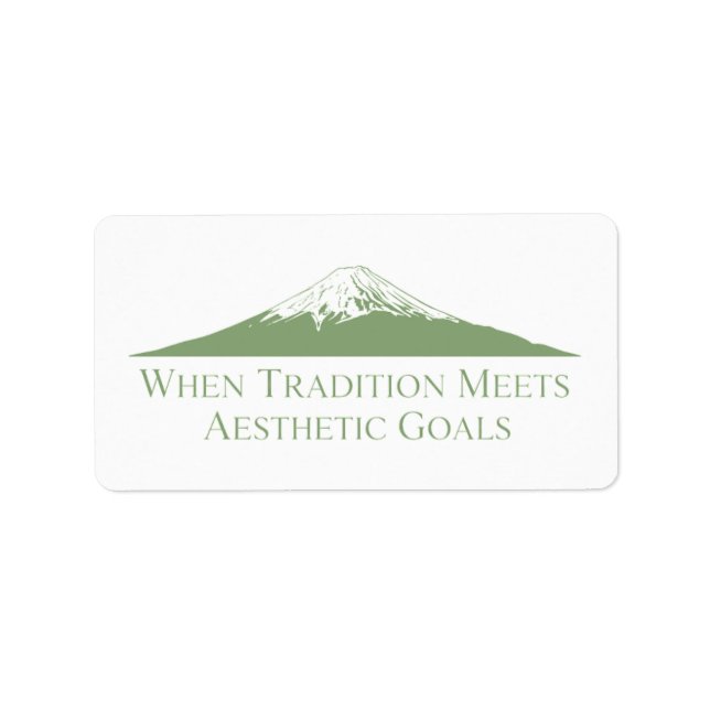 Mount Fuji Minimalist Stickers – Sage Green Adressaufkleber (Vorne)