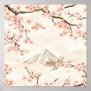 Mount Fuji mit Kirschblüten – Japanisch (3) Poster