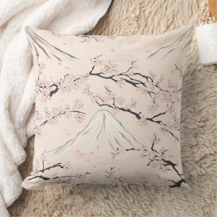 Mount Fuji mit Kirschblüten – Japanisch Kissen