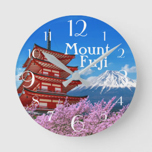 Mount Fuji Runde Wanduhr