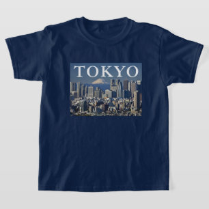 Mount Fuji Skyline des Bezirks Shinjuku Tokio Ja T-Shirt