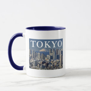 Mount Fuji Skyline des Bezirks Shinjuku Tokio Ja Tasse