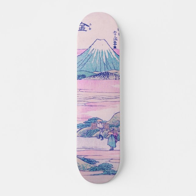 Mount Fuji Ukiyo-e Japanische Vintage Kunst Skateboard (Vorne)