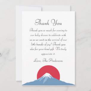 Mount Fuji und die Sun Baby-Dusche Dankeskarte