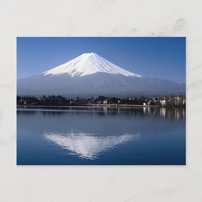Mount Fuji und Reflexion im Kawaguchi-See, Japan Postkarte (Vorderseite)