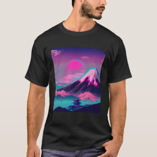 Mount Fuji Vaporwave Ästhetische Pastell japanisch T-Shirt