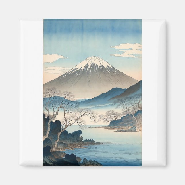 Mount Fuji Vintage Orignal Artist's Design Magnet (Vorne)