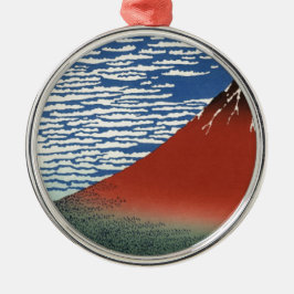Mount Fuji Volcano Japan Malerei Silbernes Ornament