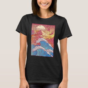 Mount Fujisan Kanagawa Historische Große Welle Jap T-Shirt