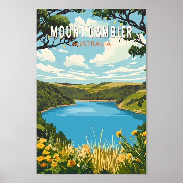 Mount Gambier Australia Reisen Vintag Poster (Vorne)