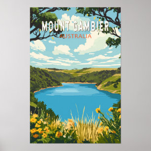 Mount Gambier Australien Reise Kunst Vintage Poster
