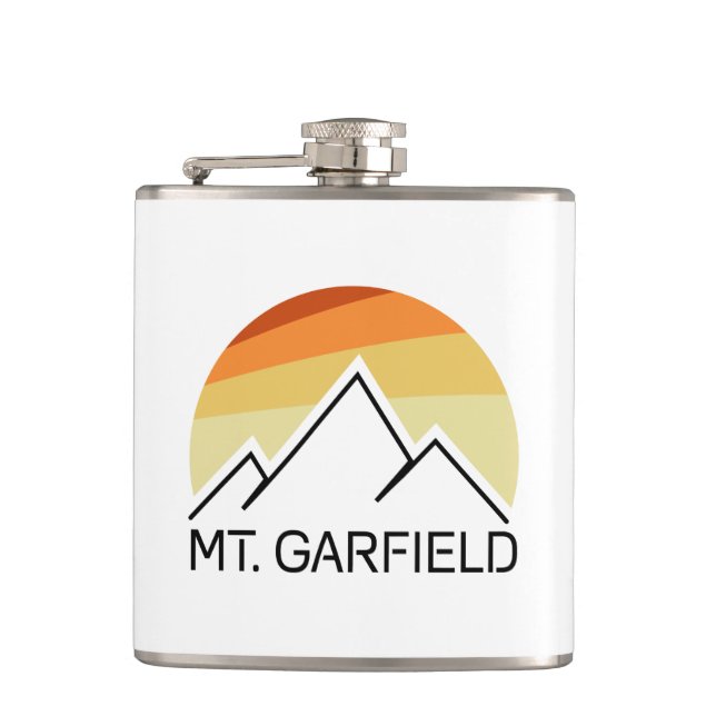Mount Garfield New Hampshire Retro Flachmann (Vorderseite)