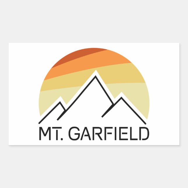 Mount Garfield New Hampshire Retro Rechteckiger Aufkleber (Vorderseite)