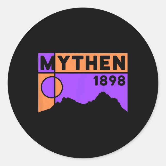 Mount Grosser Mythen Hike Mountain Biking Swiss Hi Runder Aufkleber (Vorderseite)