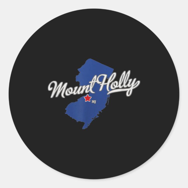 Mount Holly New Jersey Nj Map  Runder Aufkleber (Vorderseite)