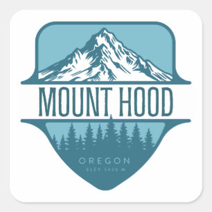 Mount Hood Oregon Bergkamm-Design Quadratischer Aufkleber