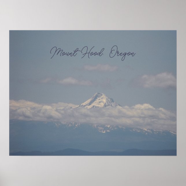 Mount Hood Oregon Blue Clouds Foto Poster (Vorne)