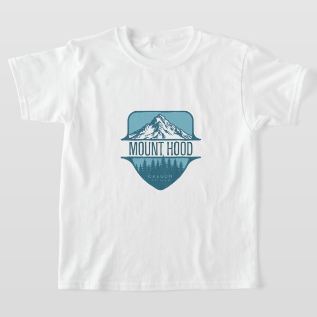 Mount Hood Oregon Mountain Wappen Design T-Shirt (Ablage )