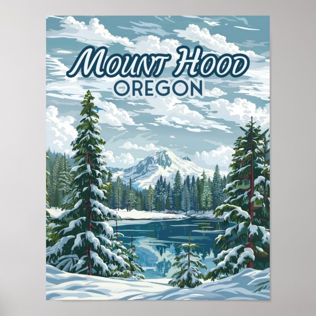 Mount Hood Oregon Ski Pazifik Nordwestwinter Poster (Vorne)