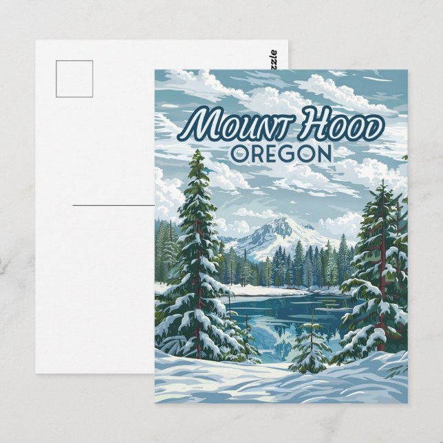 Mount Hood Oregon Ski Pazifik Nordwestwinter Postkarte (Vorne/Hinten)