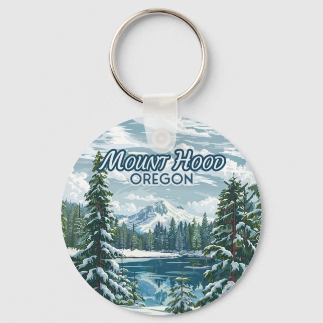 Mount Hood Oregon Ski Pazifik Nordwestwinter Schlüsselanhänger (Vorderseite)