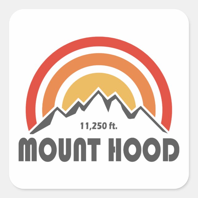 Mount Hood Quadratischer Aufkleber (Vorderseite)