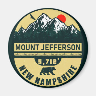 Mount Jefferson Nh Retro Sunset Souvenirs 60er Magnet