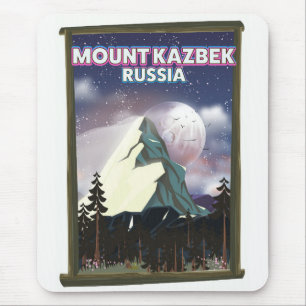 Mount Kazbek russisches Reiseplakat. Mousepad
