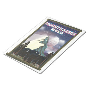 Mount Kazbek russisches Reiseplakat. Notizblock