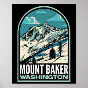 Mount Ker Washington Vintage Skifahren Poster