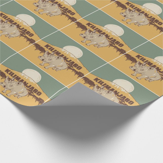Mount Kilimanjaro Rhinoceros Geschenkpapier (Ecke)