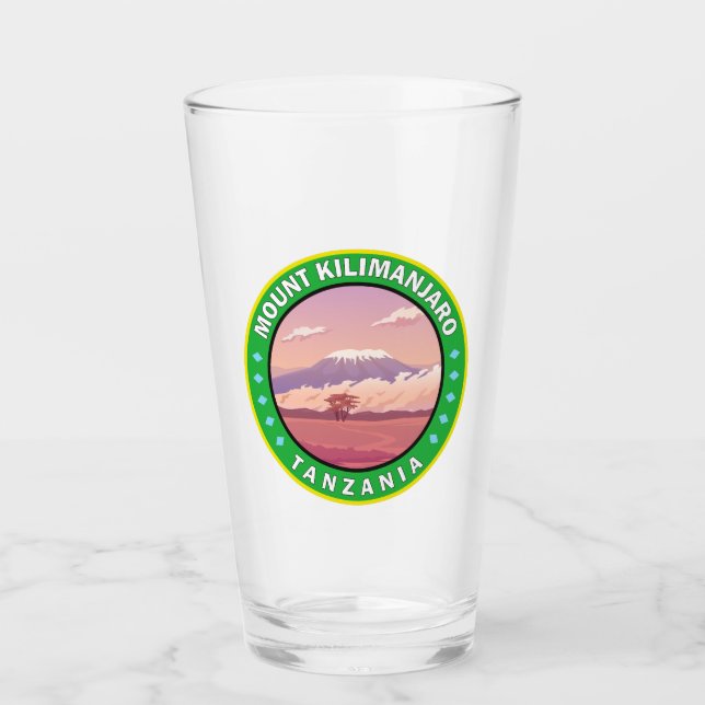 Mount Kilimanjaro Tansania Africa Circle Abzeichen Glas (Vorderseite)
