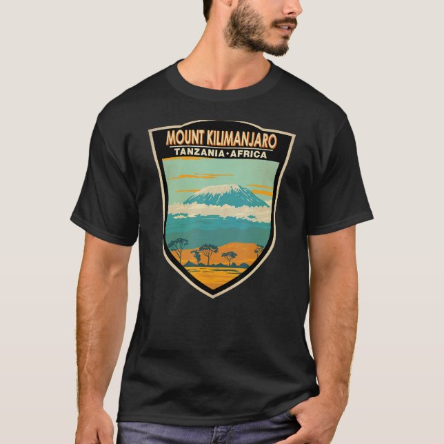 Mount Kilimanjaro Tansania Afrika Abzeichen T-Shirt (Vorderseite)