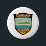 Mount Kilimanjaro Tansania Afrika Vintag Button<br><div class="desc">Mount Kilimanjaro Vektorgrafik Design. Es ist der höchste Berg Afrikas und der höchste freistehende Berg der Welt.</div>