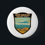 Mount Kilimanjaro Tansania Afrika Vintag Button<br><div class="desc">Mount Kilimanjaro Vektorgrafik Design. Es ist der höchste Berg Afrikas und der höchste freistehende Berg der Welt.</div>