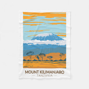 Mount Kilimanjaro Tansania Afrika Vintag Fleecedecke