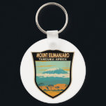 Mount Kilimanjaro Tansania Afrika Vintag Schlüsselanhänger<br><div class="desc">Mount Kilimanjaro Vektorgrafik Design. Es ist der höchste Berg Afrikas und der höchste freistehende Berg der Welt.</div>
