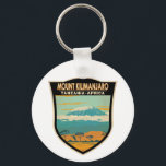 Mount Kilimanjaro Tansania Afrika Vintag Schlüsselanhänger<br><div class="desc">Mount Kilimanjaro Vektorgrafik Design. Es ist der höchste Berg Afrikas und der höchste freistehende Berg der Welt.</div>