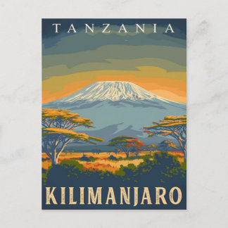 Mount Kilimanjaro, Tansania Atemberaubend Vintag Postkarte