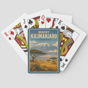 Mount Kilimanjaro Tansania Illustration Reise Kuns Spielkarten