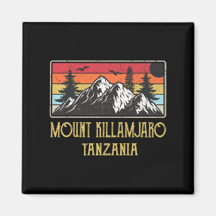 Mount Kilimanjaro Tansania Vintag Retro Klettern Magnet